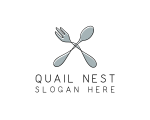 Spoon Fork Food Utensil logo design