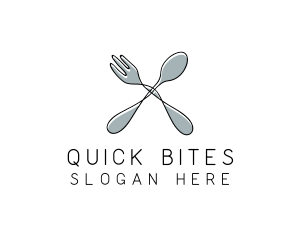 Spoon Fork Food Utensil logo design