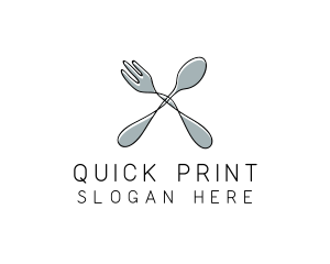 Spoon Fork Food Utensil logo design