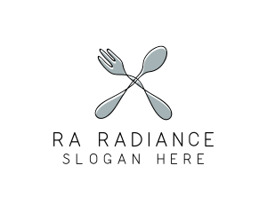 Spoon Fork Food Utensil logo design