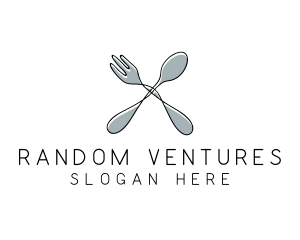 Spoon Fork Food Utensil logo design