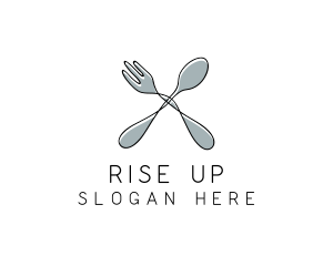 Spoon Fork Food Utensil logo design