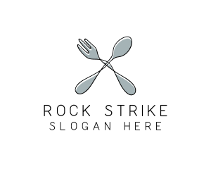 Spoon Fork Food Utensil logo design