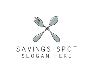 Spoon Fork Food Utensil logo design