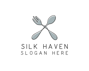 Spoon Fork Food Utensil logo design