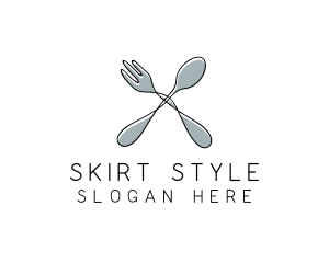 Spoon Fork Food Utensil logo design