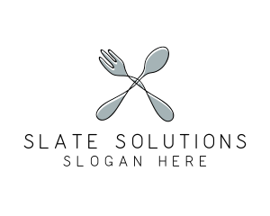 Spoon Fork Food Utensil logo design