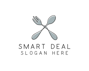 Spoon Fork Food Utensil logo design