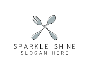 Spoon Fork Food Utensil logo design