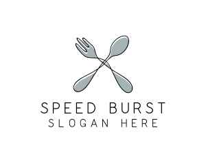 Spoon Fork Food Utensil logo design