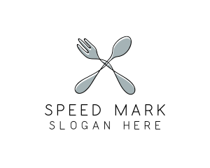 Spoon Fork Food Utensil logo design