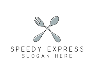 Spoon Fork Food Utensil logo design