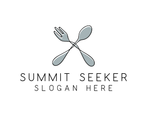 Spoon Fork Food Utensil logo design