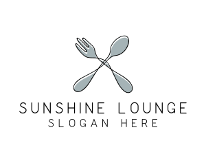 Spoon Fork Food Utensil logo design