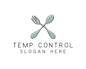 Spoon Fork Food Utensil logo design