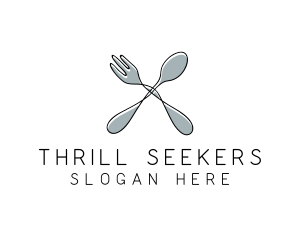 Spoon Fork Food Utensil logo design