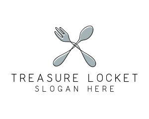 Spoon Fork Food Utensil logo design