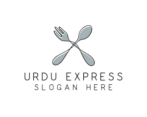 Spoon Fork Food Utensil logo design