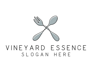 Spoon Fork Food Utensil logo design