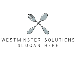 Spoon Fork Food Utensil logo design