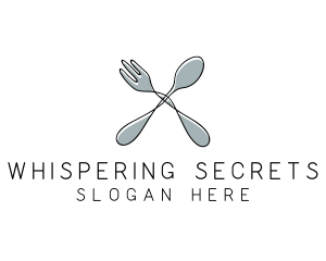 Spoon Fork Food Utensil logo design