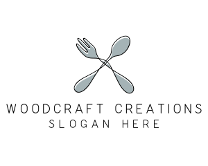 Spoon Fork Food Utensil logo design