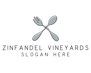 Spoon Fork Food Utensil logo design