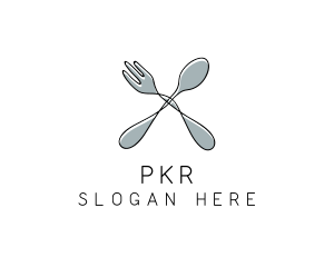 Spoon Fork Food Utensil logo design