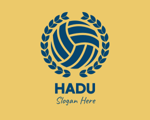Ball - Blue Volleyball Wreath logo design