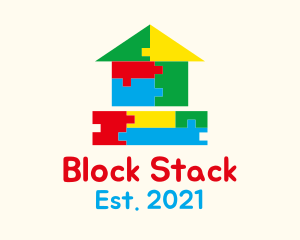 Preschool Block House logo design