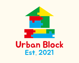 Block - Preschool Block House logo design