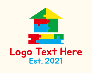 Early Learning - Preschool Block House logo design