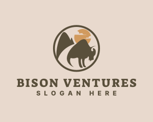 Mountain Bison Sunrise logo design