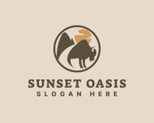 Mountain Bison Sunrise logo design