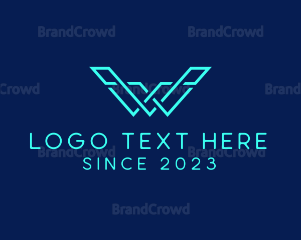 Futuristic Tech Letter W Logo