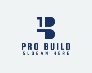 Builder Blockchain Letter B logo design