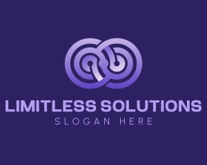 Unlimited - Violet Gradient Infinity logo design