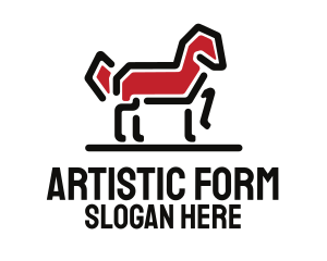 Sculpture - Red Horse Stallion logo design