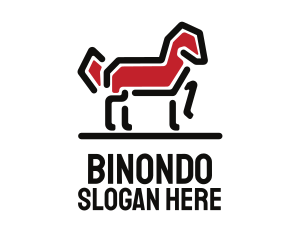 Red Horse Stallion logo design