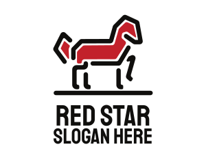 Red Horse Stallion logo design