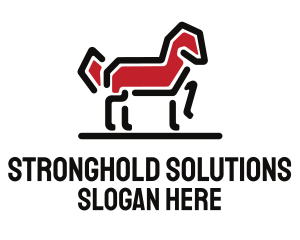 Red Horse Stallion logo design