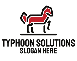 Red Horse Stallion logo design