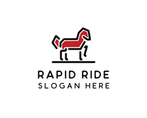 Red Horse Stallion logo design