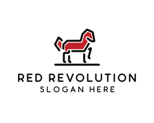 Red Horse Stallion logo design