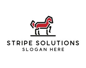 Red Horse Stallion logo design