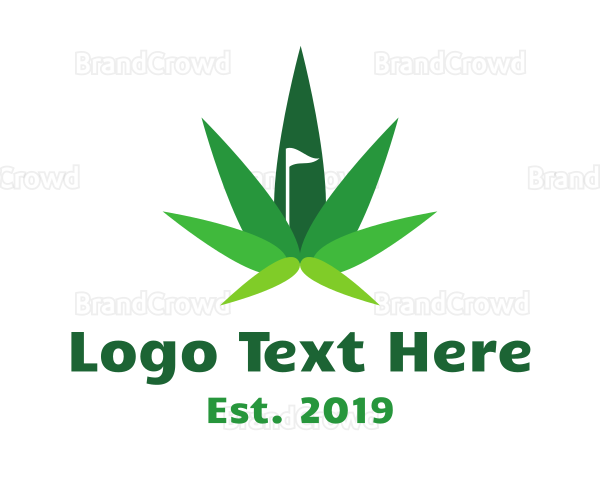 Cannabis Leaf Flag Logo