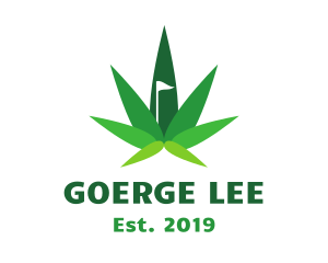 Leaf - Cannabis Leaf Flag logo design