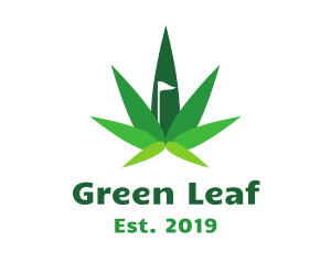 Cannabis - Cannabis Leaf Flag logo design