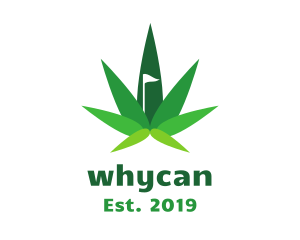 Golf - Cannabis Leaf Flag logo design