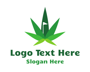 Cannabis Leaf Flag Logo